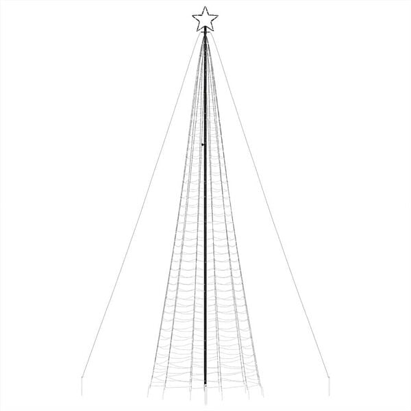 vidaXL LED Juletre med Spikes 1534 LEDs Varm Hvit 500 cm