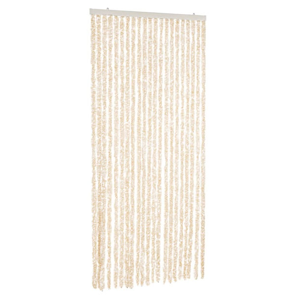 vidaXL Fluegardin beige og hvit 90x220 cm chenille