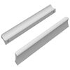 vidaXL H&aring;ndtak Ensfarget 2 stk. s&oslash;lv 105,7 x 7,4 x 15,5 mm Aluminium