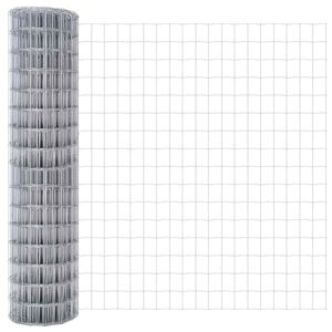 vidaXL Euro gjerde sølv 1.2 x 10 m Varmegalvanisert jern