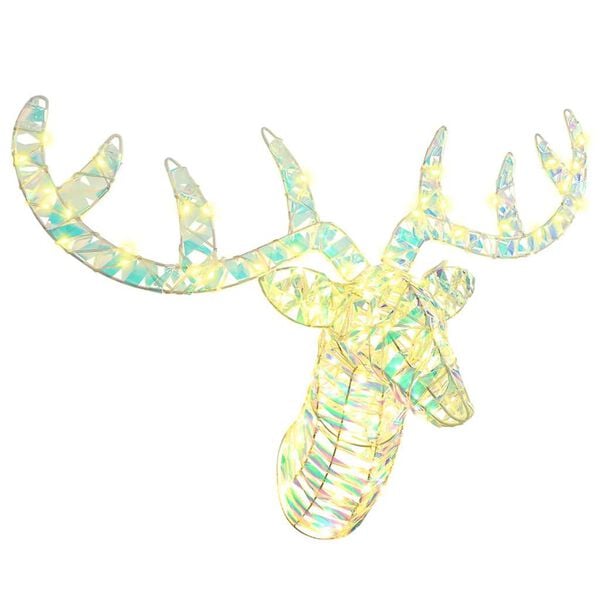 vidaXL Reinsdyr Trekke Slede Varmhvit 68 x 36.5 x 62.5 cm PET