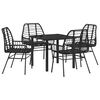 vidaXL Hage Spisegruppe 5 stk. Svart polyrotting
