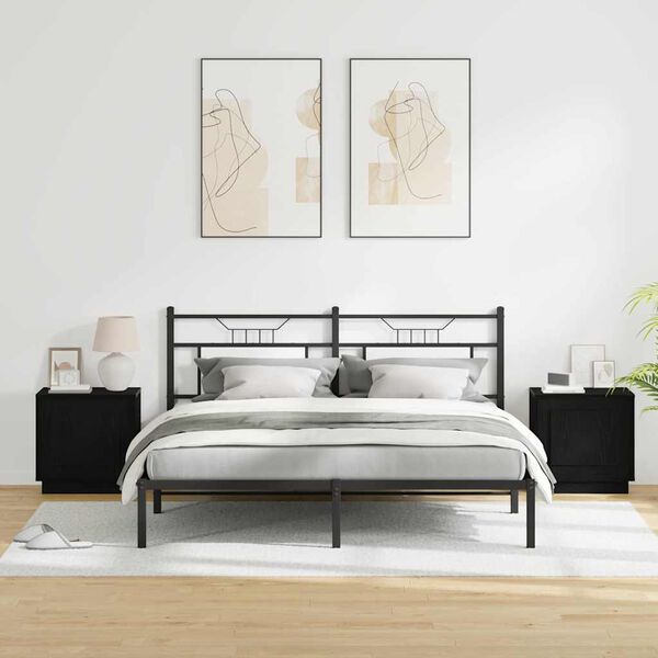 vidaXL Nattbordskap 2 pcs Svart 44 x 34,5 x 45 cm Konstruert tre