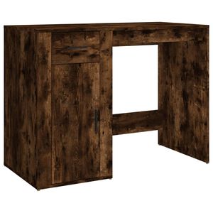 vidaXL Skrivebord r&oslash;kt eik 100x49x75 cm konstruert tre