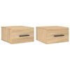 vidaXL Veggmontert nattbord 2 stk sonoma eik 35x35x20 cm