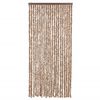 vidaXL Fluegardin beige og mørkebrun 90x200 cm chenille