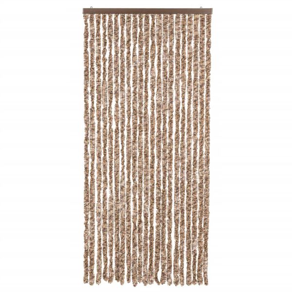 vidaXL Fluegardin beige og mørkebrun 90x200 cm chenille