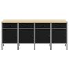 vidaXL Arbeidsskap med skuff 4 pcs Svart og Gr&aring; 200 x 55 x 85 cm