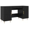 vidaXL Skrivebord Svart eik Konstruert tre 140 x 50 x 75 cm