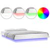 vidaXL Sengeramme med LED hvit 180x200 cm Super King heltre