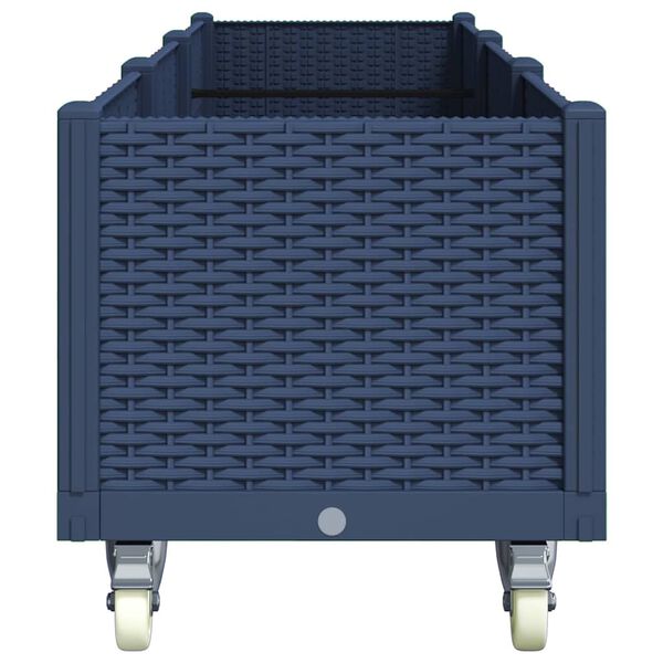 vidaXL Plantekasse med hjul bl&aring;gr&aring; 240x50x54 cm PP