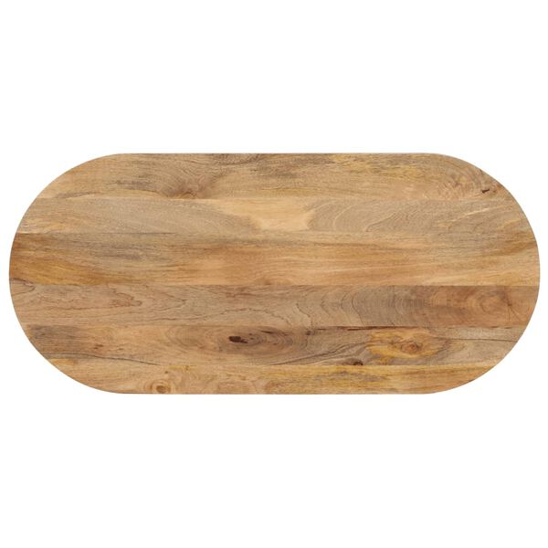 vidaXL Bordplate 90x40x3,8 cm oval heltre mango