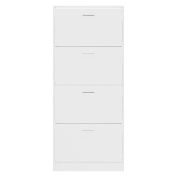 vidaXL Skoskap h&oslash;yglans hvit 63x24x147 cm konstruert tre