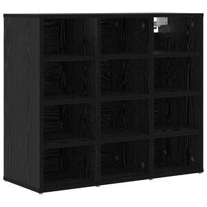 vidaXL Sko Skap 77,5 x 30 x 67 cm Konstruert tre Svart eik