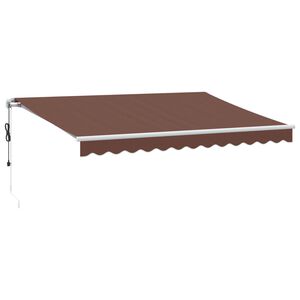 vidaXL Automatisk uttrekkbar markise med LED brun 350x250 cm