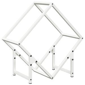 vidaXL Vedstativ hvit 50x25x50 cm kaldvalset st&aring;l