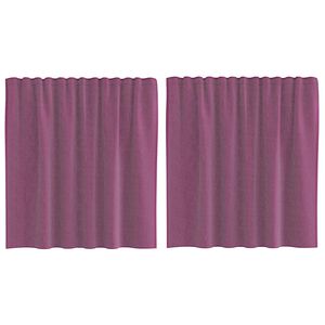 vidaXL Voilegardiner med hemper 2 stk lilla 140x140 cm