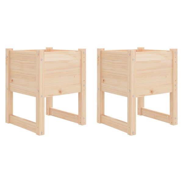 vidaXL Plantekasser 2 stk 40x40x52,5 cm heltre furu