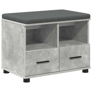 vidaXL Gangbenk BetongGr&aring; 60 x 38 x 46 cm Konstruert treverk og stoff