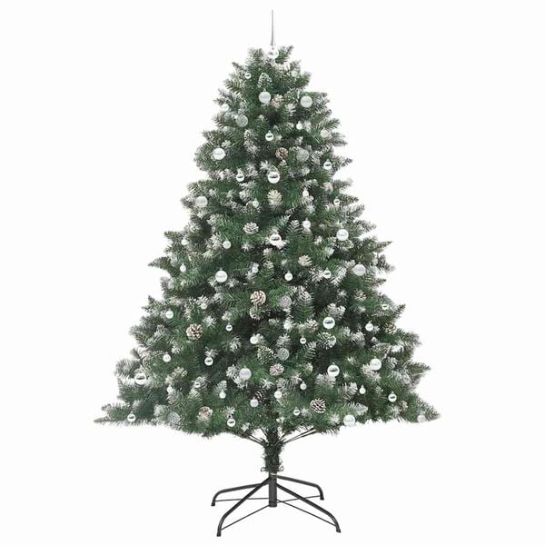 vidaXL Kunstig juletre grønn 160 x 160 x 240 cm PVC og plast og stål
