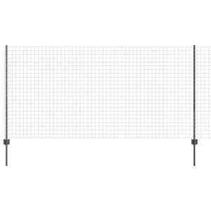 vidaXL Euro gjerdet med stolpe 25 x 1,2 m PVC-belagt st&aring;l Gr&aring; Mesh