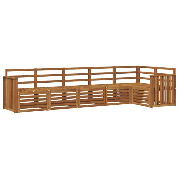 vidaXL Sofasett 6 pcs Naturlig Solid akasietre