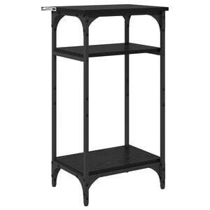 vidaXL Sidetabell med hylle Svart Eik 40 x 30 x 75 cm Konstruert tre