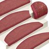 vidaXL Trappematter 15 stk 65x24x4 cm bordeaux halvrund store