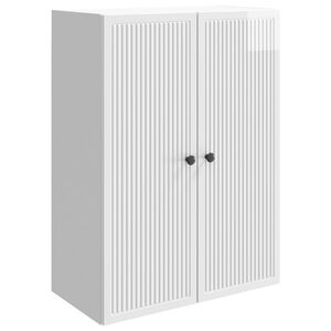 vidaXL Vegghengt skap H&oslash;gglans hvit 66 x 34,5 x 90 cm Konstruert tre
