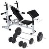 vidaXL Vektbenk med vektstativ, vektstang og manualsett 90kg
