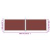 vidaXL Uttrekkbar sidemarkise brun 160x600 cm