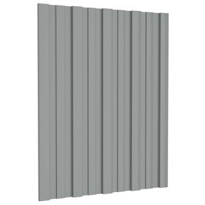 vidaXL Takpanel 12 pcs Gr&aring; 60 x 45 cm Galvanisert st&aring;l