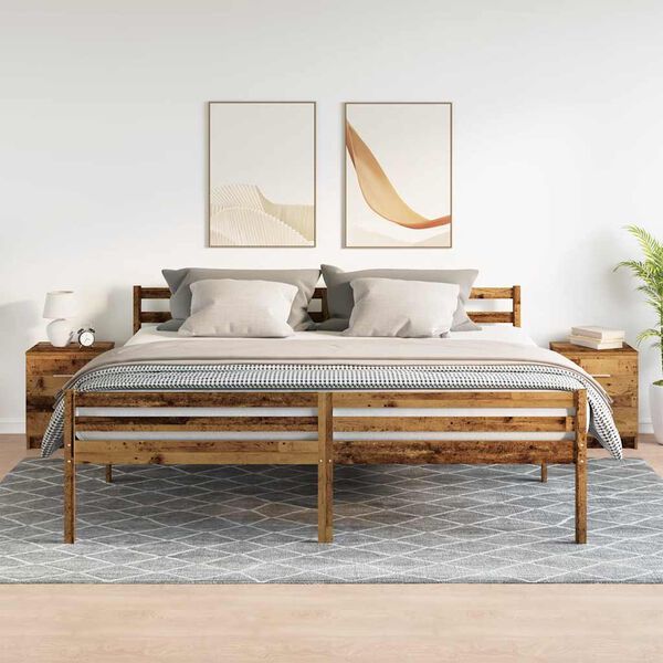 vidaXL Nattbord 2 stk med 2 skuffer gammelt tre 40x36x50 cm