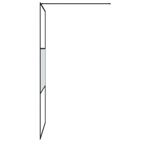 vidaXL Dusjvegg svart 100x195 cm halvfrostet ESG-glass