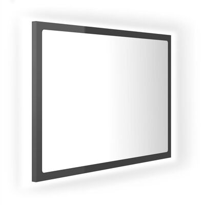 vidaXL LED Baderomsspeil 60x8,5x37 cm sponplate høyglans grå