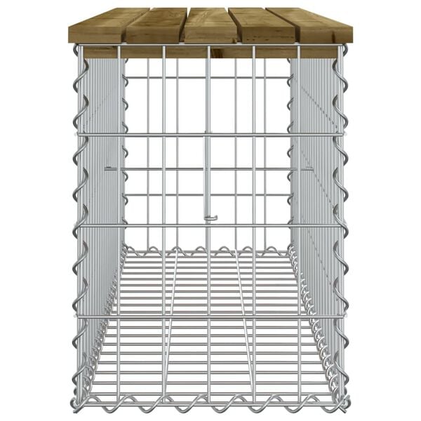vidaXL Hagebenk gabiondesign 103x31,5x42 cm impregnert furu