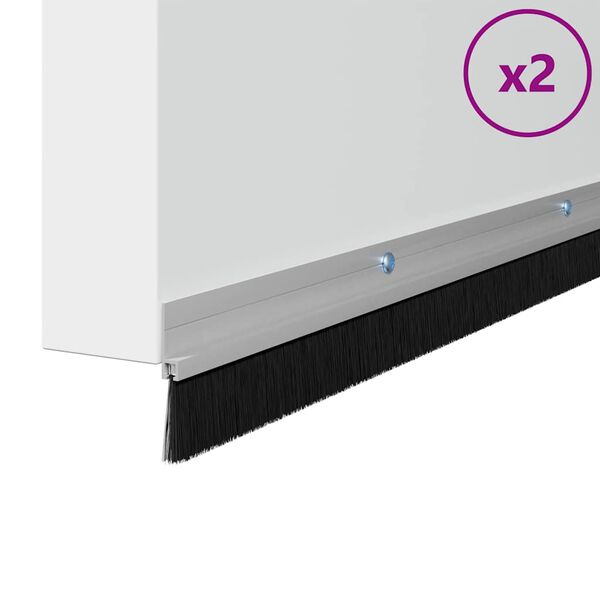 vidaXL Skru-på dørbørste tetninger 2 pcs sølv 100 cm