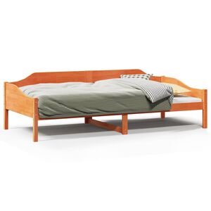 vidaXL Sengeramme uten madrass voksbrun 80x200 cm heltre furu