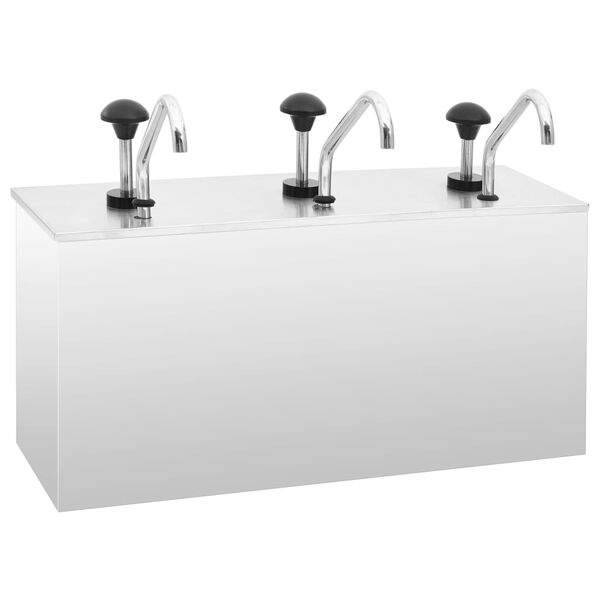 vidaXL Sausedispenser rustfritt stål 3 x 3,5 L