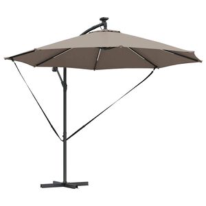 vidaXL Parasoll 294 x 294 x 248 cm Polyester og aluminium Gr&aring;brun