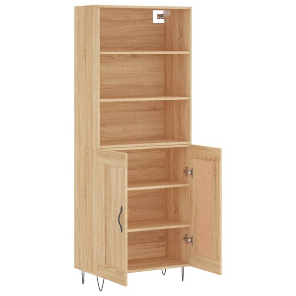 vidaXL Highboard sonoma eik 69,5x34x180 cm konstruert tre