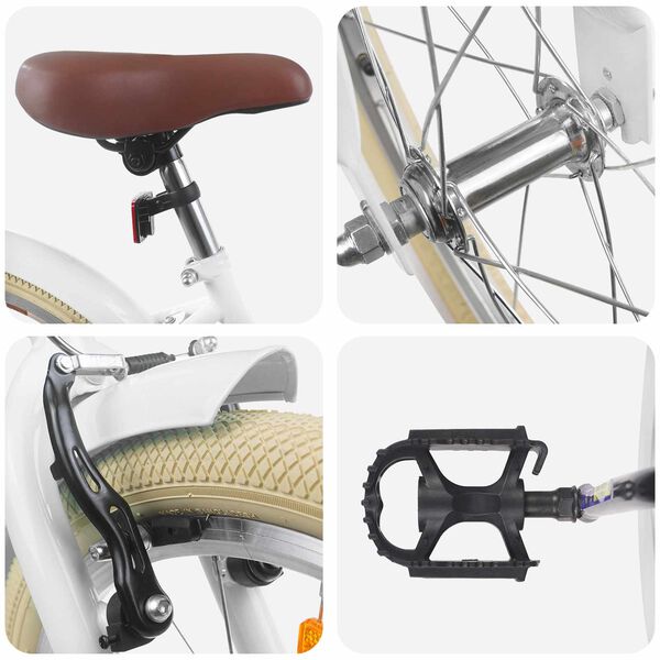 vidaXL Barnesykkel 20 Tommer for 6-11 &aring;r gammel Hvit