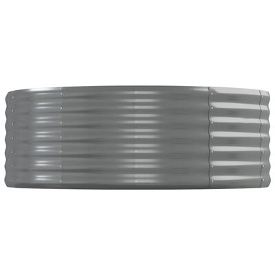 vidaXL Høybed pulverlakkert stål 544x100x36 cm grå
