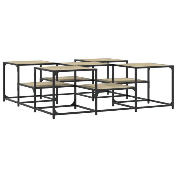 vidaXL Salongbord Sonoma eik 121x121x40 cm konstruert tre