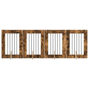 vidaXL Hundegate med stender 4 pcs R&oslash;kt Eik 60 x 80 cm Konstruert tre
