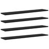 vidaXL Bokhyllebrett 4 pcs Svart 100 x 20 x 1,5 cm Konstruert tre