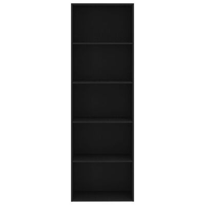 vidaXL Bokhylle 5 nivåer svart 60x30x189 cm sponplate