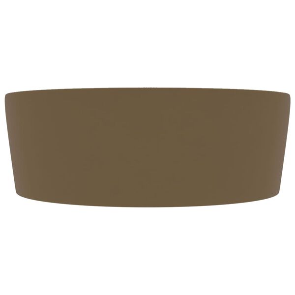 vidaXL Luksuri&oslash;s servant med overl&oslash;p matt kremhvit 36x13 cm keramisk