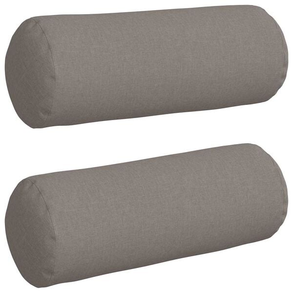 vidaXL Bolster puter 2 pcs Gråbrun Ø 25 x 70 cm stoff