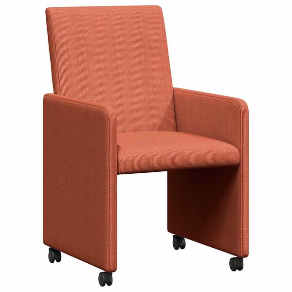 vidaXL Spisebordsstoler med hjul 2 pcs Rød oransje 57 x 66 x 94 cm